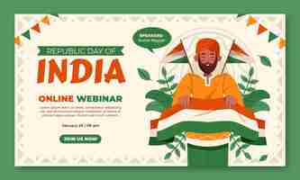 Vector gratuito plantilla de seminario web de celebración del día de la república india