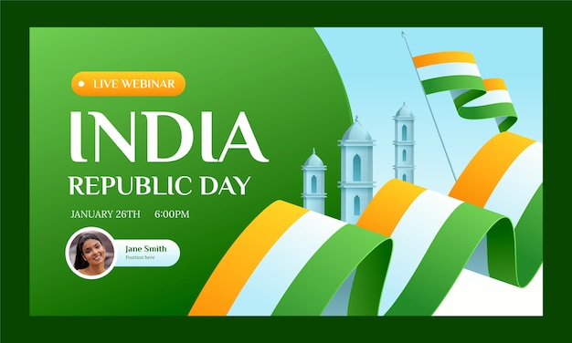 Plantilla de seminario web de celebración del día de la república india