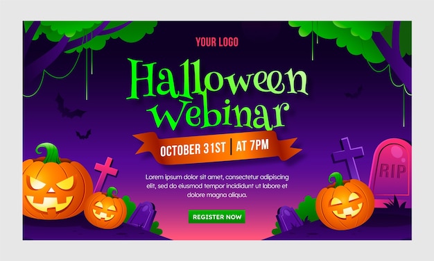 Plantilla de seminario web para la celebración de halloween