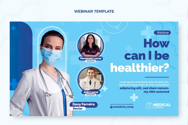 Plantilla de seminario web médico plano