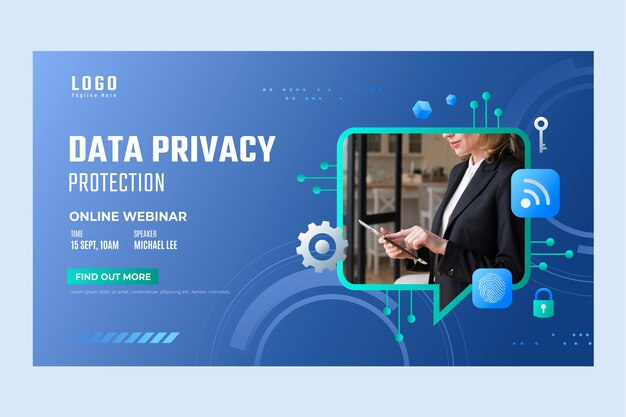 Plantilla de seminario web de privacidad de datos degradados