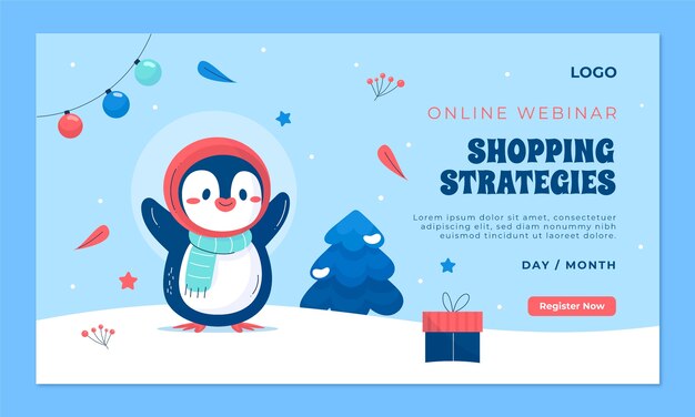 Plantilla de seminario web de rebajas de temporada de invierno