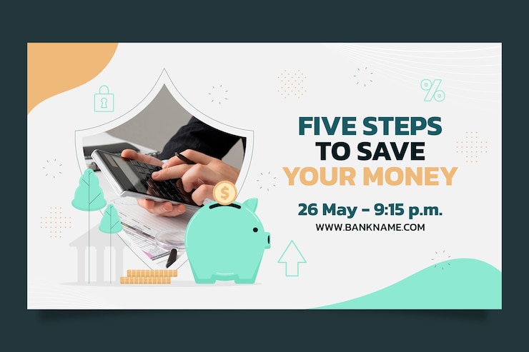 Vector gratuito plantilla de seminario web sobre banca y finanzas