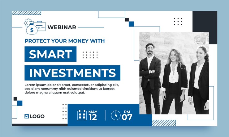 Vector gratuito plantilla de seminario web sobre negocios bancarios