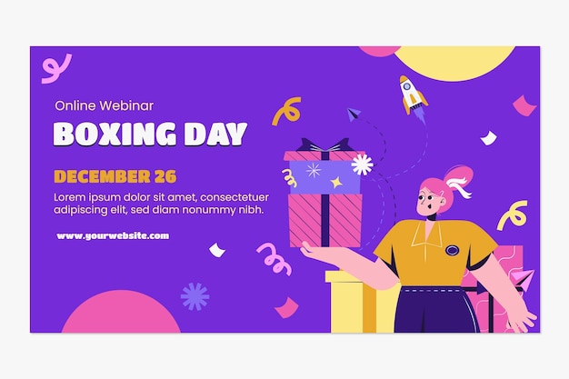 Vector gratuito plantilla de seminario web de ventas del día del boxeo