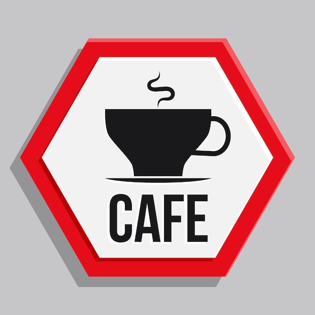 Plantilla de señalización de café de diseño plano