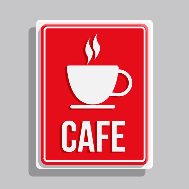 Plantilla de señalización de café de diseño plano