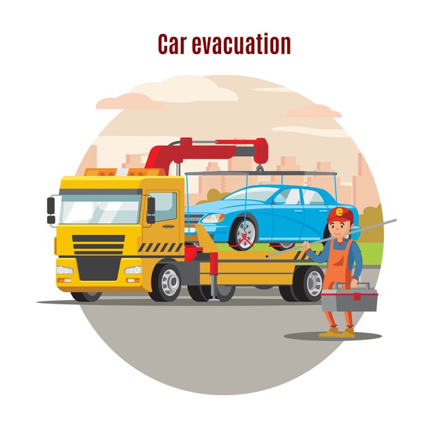 Plantilla de servicio de evacuación de transporte