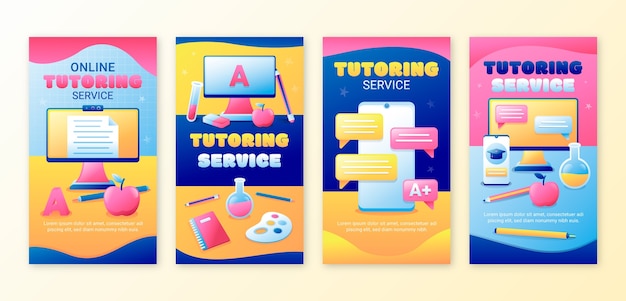 Plantilla de servicio de tutoría gradiente