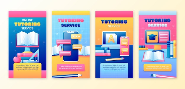 Plantilla de servicio de tutoría gradiente