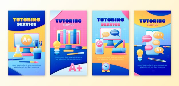 Plantilla de servicio de tutoría gradiente