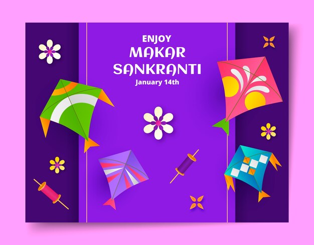 Vector gratuito plantilla de sesión fotográfica de celebración de makar sankranti