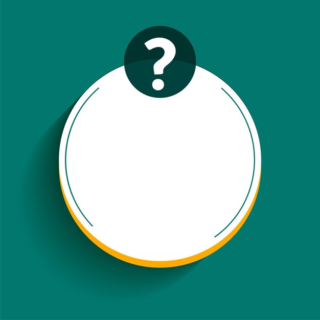plantilla de signo de interrogación moderna y elegante con espacio de texto