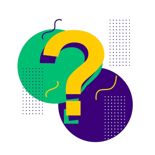 plantilla de signos de interrogación para resolver problemas artísticos en la web para charlas o discusiones sociales