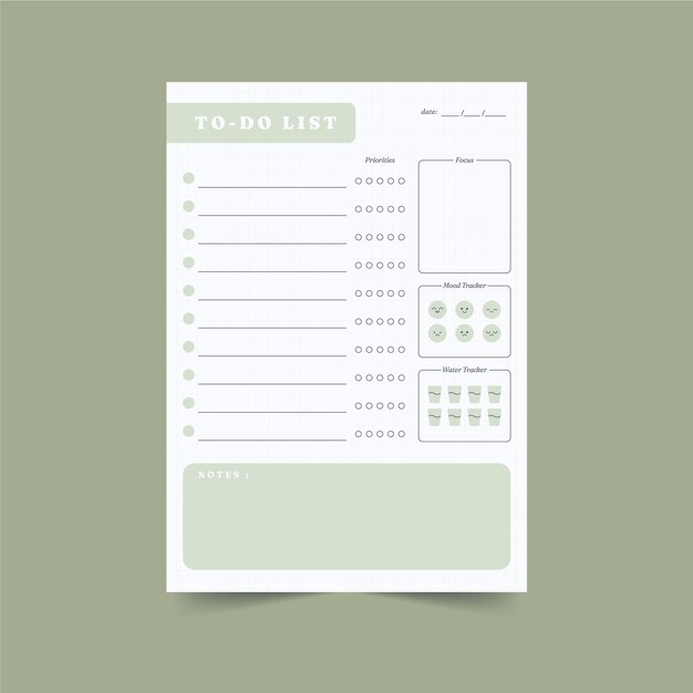 Plantilla simple de lista de tareas pendientes en blanco