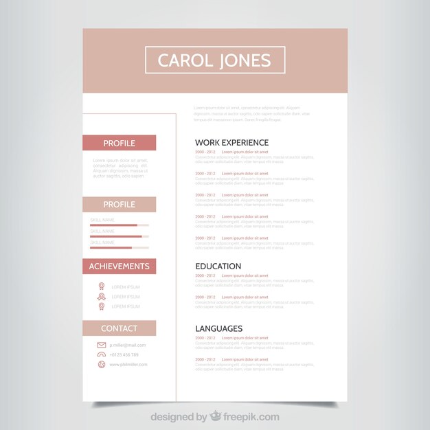 Plantilla simple profesional de curriculum