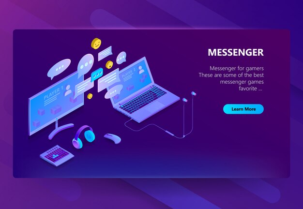 plantilla de sitio para messenger, chat en línea