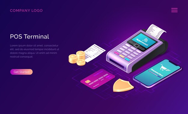 Plantilla de sitio web de seguridad de terminal POS