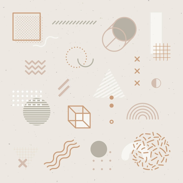 Plantilla social estampada en tono beige Memphis