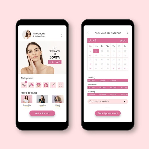 Plantilla de solicitud de reserva de salón de belleza con foto