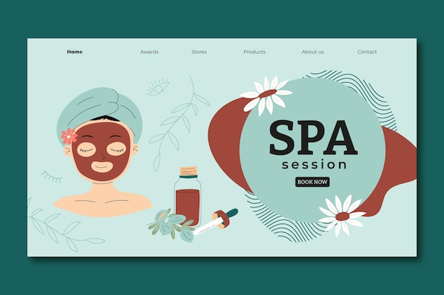 Vector gratuito plantilla de spa de diseño plano