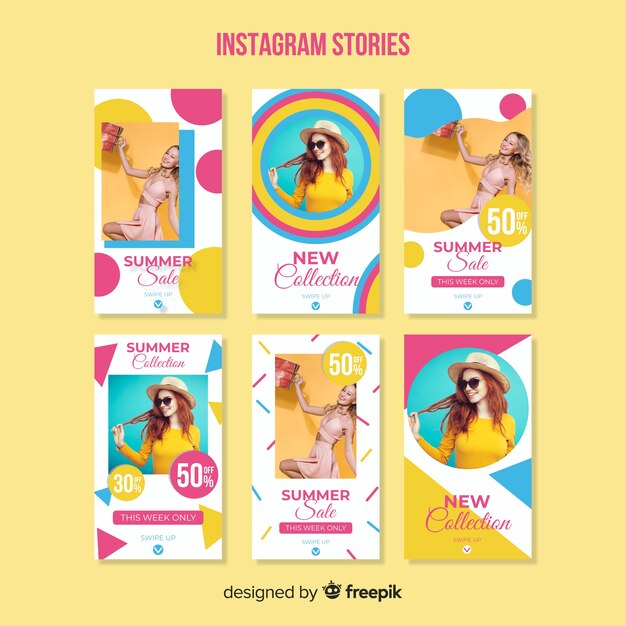 Plantilla de stories de instagram de rebajas de verano