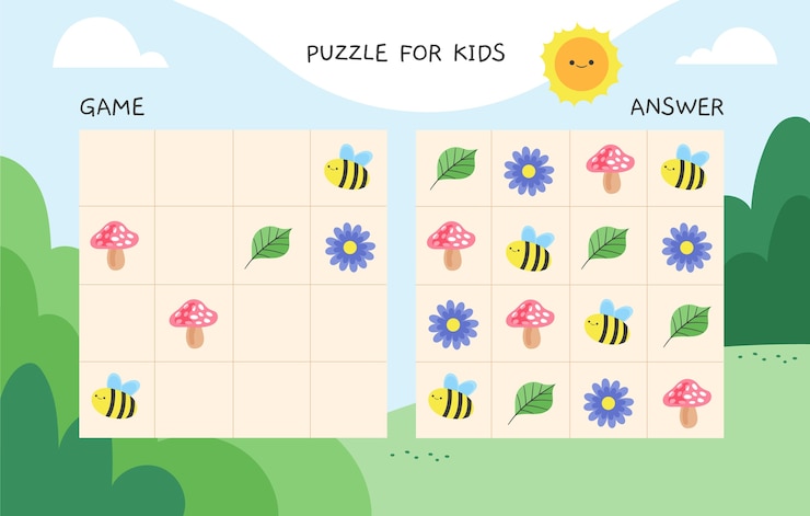 Vector gratuito plantilla de sudoku de diseño plano dibujado a mano