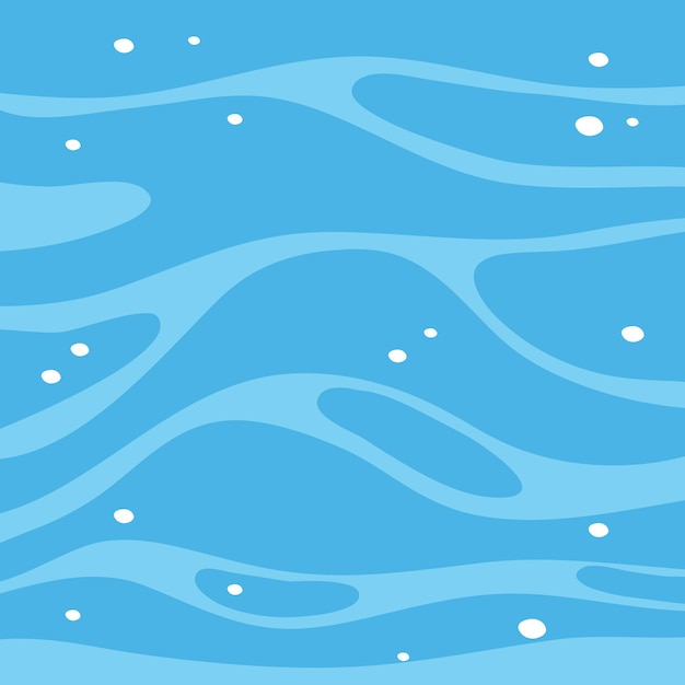 Plantilla de superficie de agua azul en estilo de dibujos animados