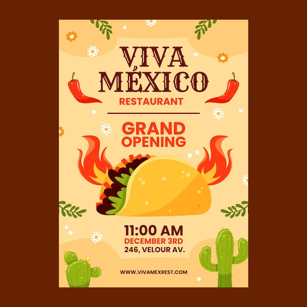 Vector gratuito plantilla de taco de diseño plano