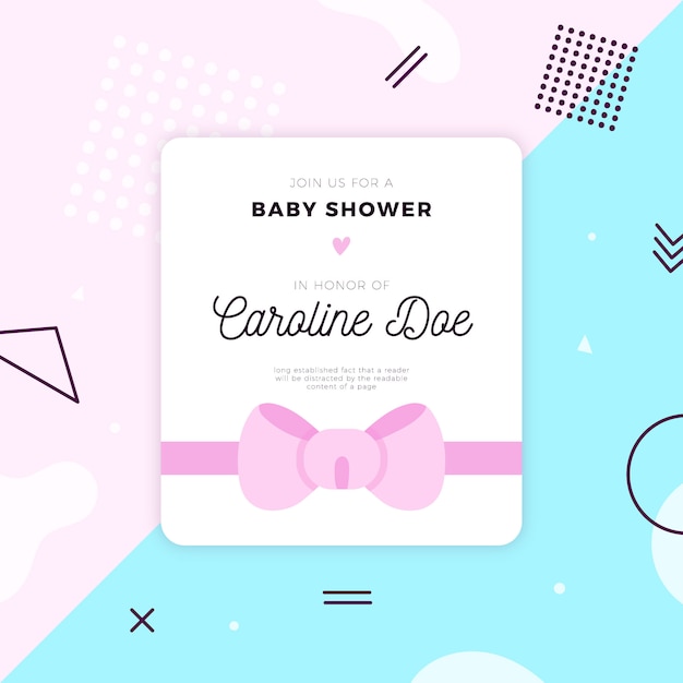 Vector gratuito plantilla de tarjeta de baby shower