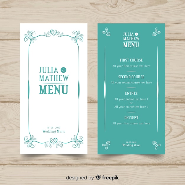 Plantilla de tarjeta de boda decorativa