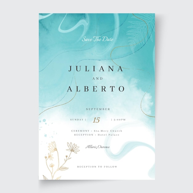 Plantilla de tarjeta de boda minimalista