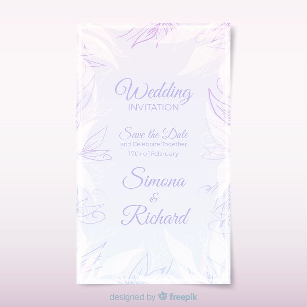 Plantilla de la tarjeta de boda