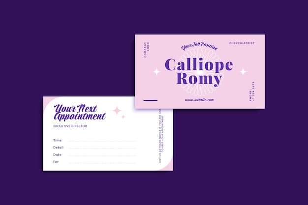 Plantilla de tarjeta de cita de diseño plano