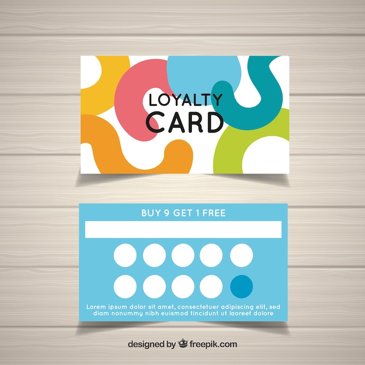 Vector gratuito plantilla de tarjeta de cliente colorida
