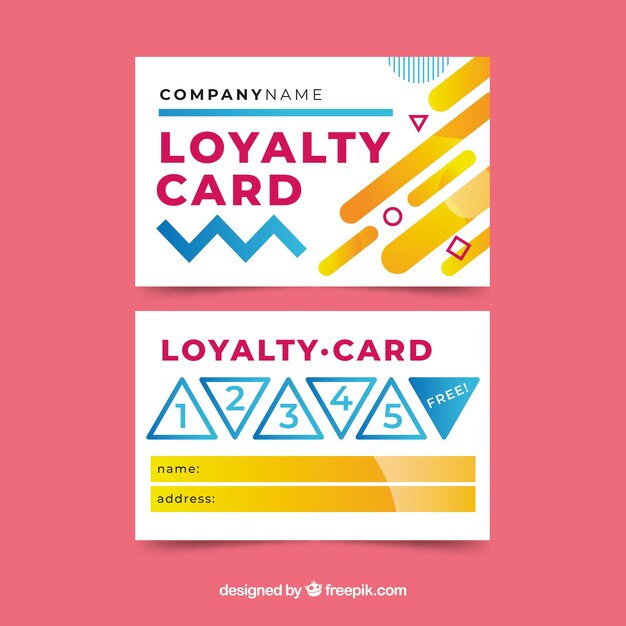 Plantilla de tarjeta de cliente con diseño abstracto