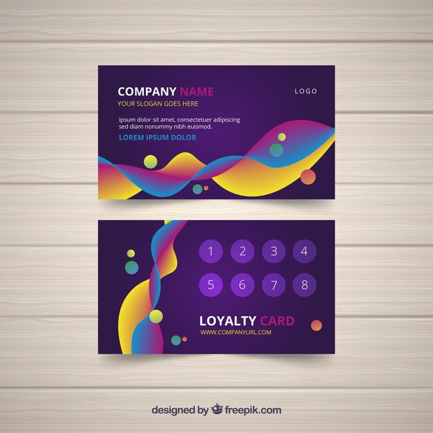 Plantilla de tarjeta de cliente con estilo colorido
