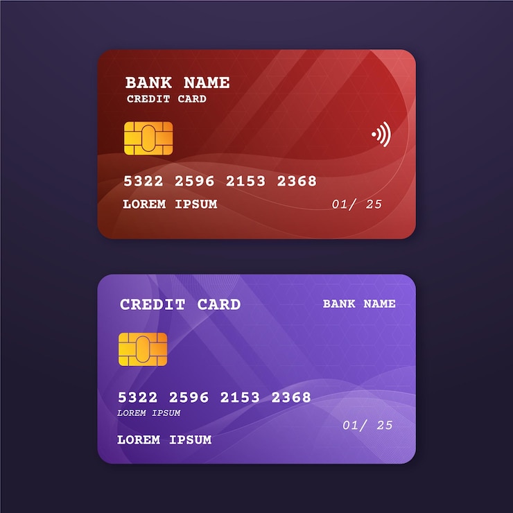 Vector gratuito plantilla de tarjeta de crédito realista