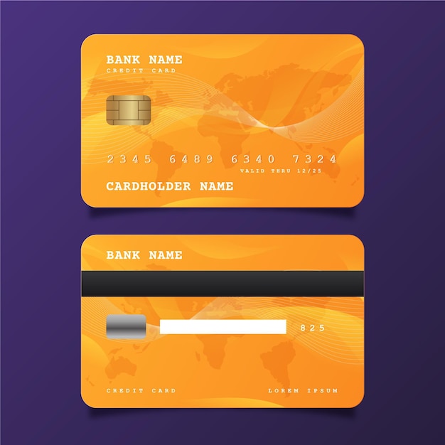 Vector gratuito plantilla de tarjeta de crédito realista