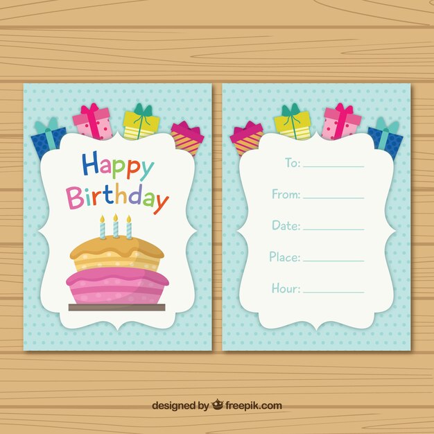 Plantilla de tarjeta de cumpleaños de colores