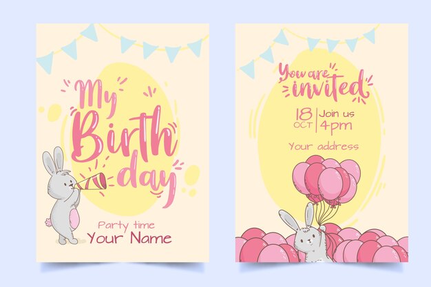Plantilla de tarjeta de cumpleaños para niños