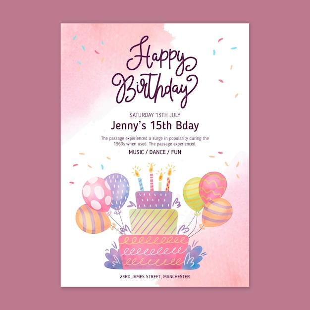 Plantilla de tarjeta de cumpleaños para niños