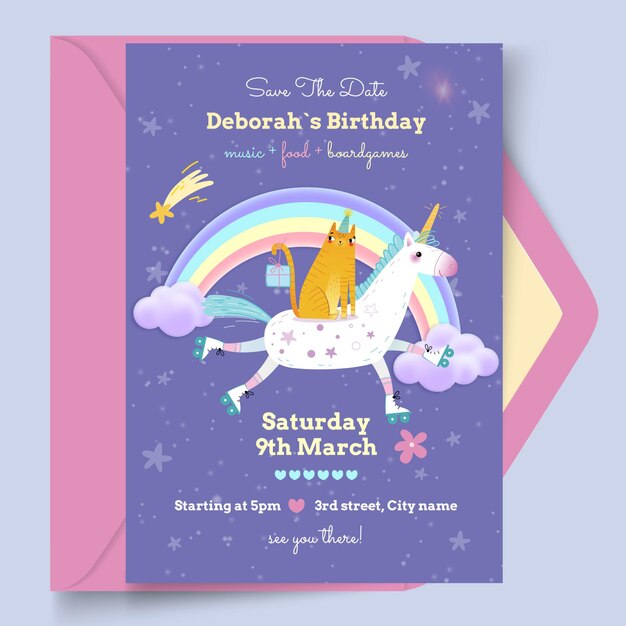 Plantilla de tarjeta de cumpleaños para niños