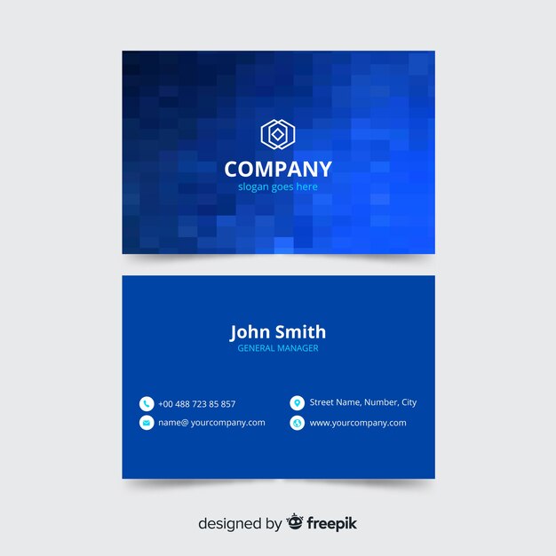Plantilla de tarjeta de empresa corporativa, diseño frontal y trasero