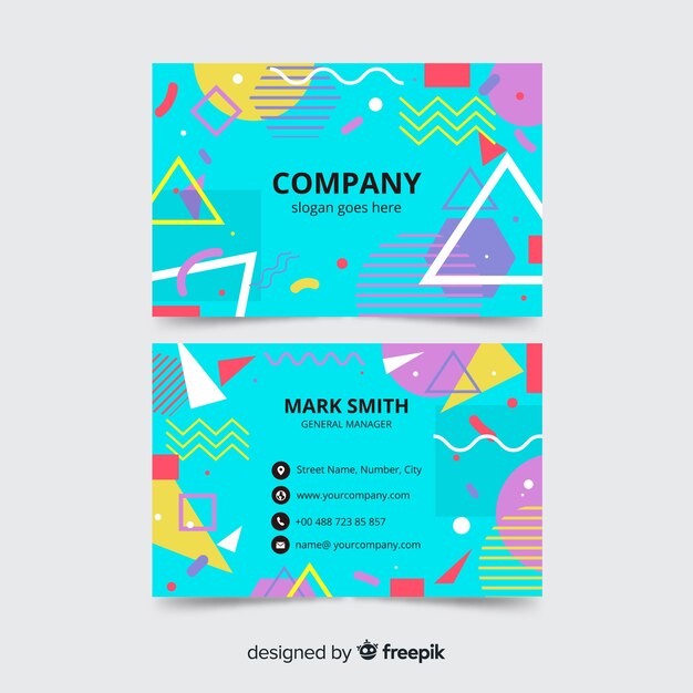 Plantilla de tarjeta de empresa corporativa, diseño frontal y trasero