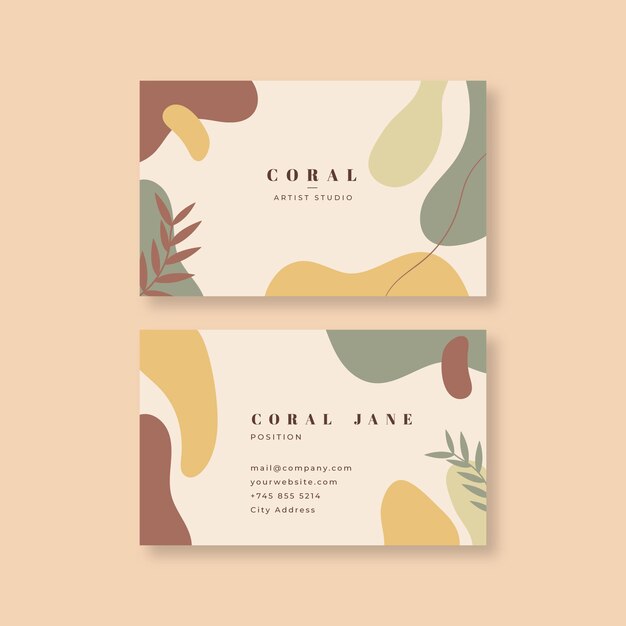 Plantilla de tarjeta de empresa en estilo abstracto pintado