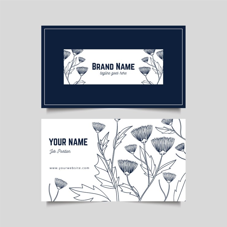 Vector gratuito plantilla de tarjeta de empresa floral realista