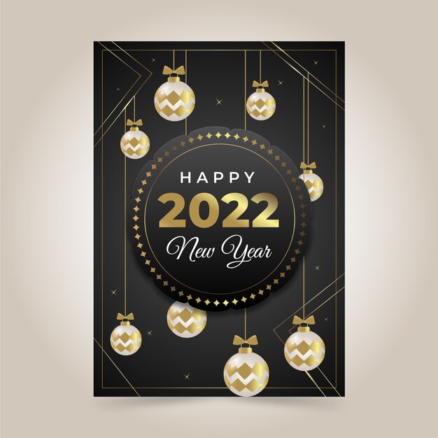 Plantilla de tarjeta de felicitación de año nuevo degradado