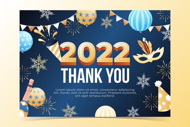 Plantilla de tarjeta de felicitación de año nuevo degradado
