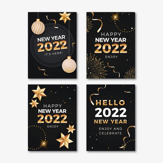 Plantilla de tarjeta de felicitación de año nuevo degradado